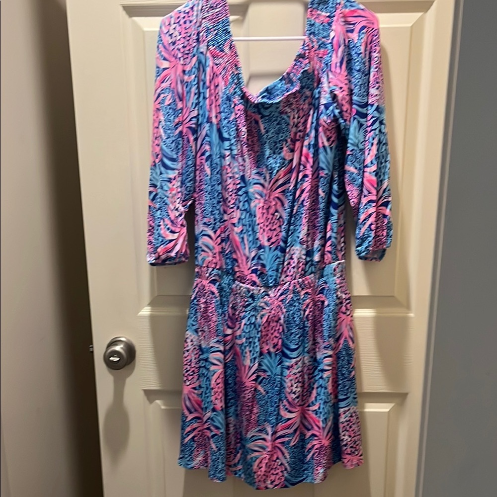 Lilly Pulitzer Vibrant Pink and Blue Women's Romper